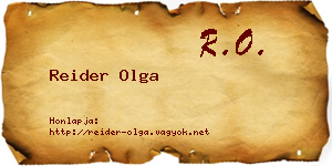 Reider Olga névjegykártya
