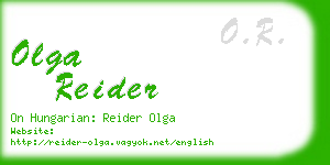 olga reider business card